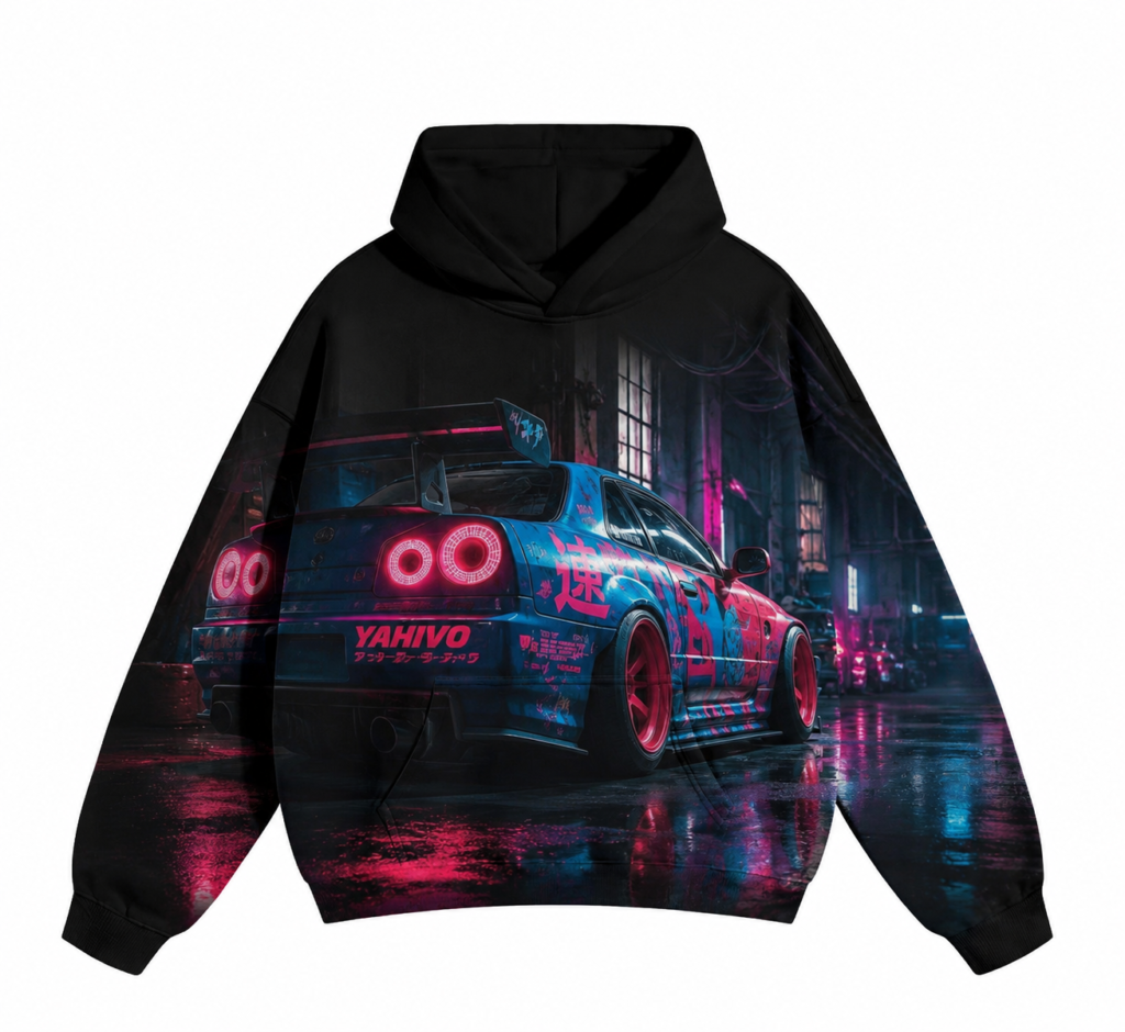 YAHIVO BMW night drive graphic hoodie
