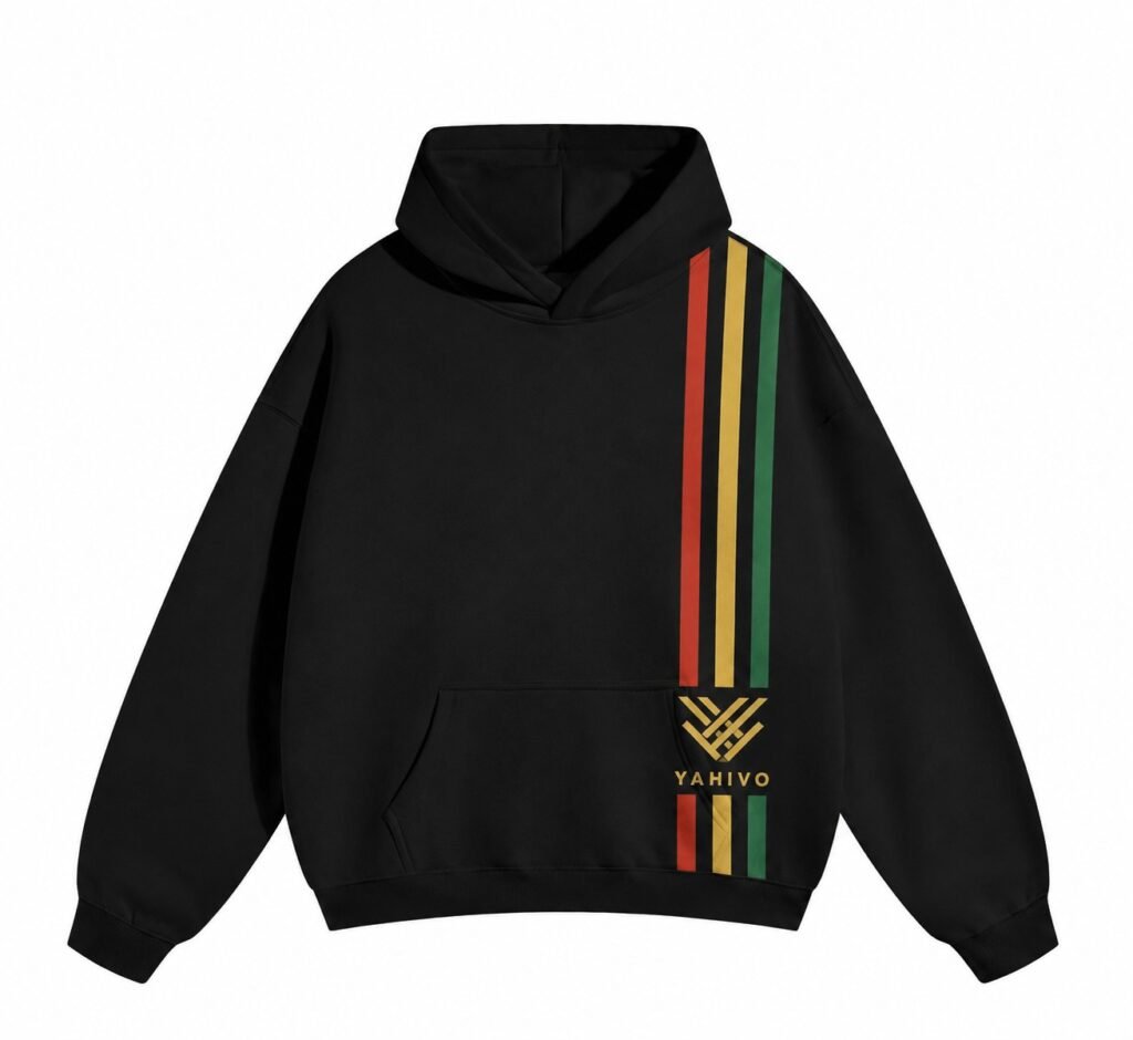 YAHIVO racing stripe black hoodie